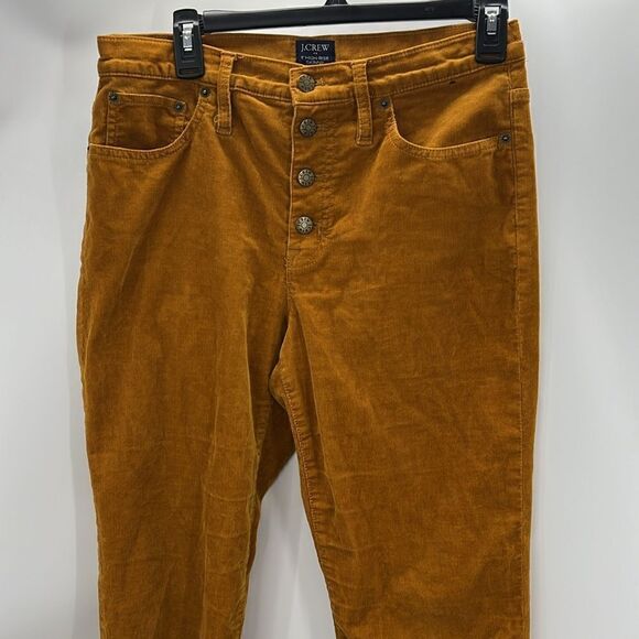 J Crew High rise skinny mustard corduroy button fly pants 29 - Picture 1 of 4